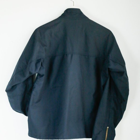 Phillip Lim Navy Blue Asymmetrical Pocket Double Zipper Nylon Jacket S - Picture 5 of 9